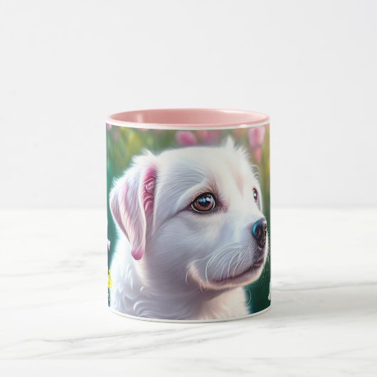 Mug Collection rose Et Belle Chienne (Centre)