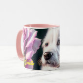 Mug Collection rose Et Mignonne Chien (Devant gauche)