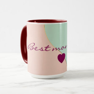 Mug Collection Rose Pâle Menthe Abstraite Moderne