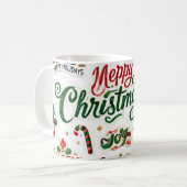 Mug Collection Sticker Festive de Noël - Whimsical H (Devant gauche)