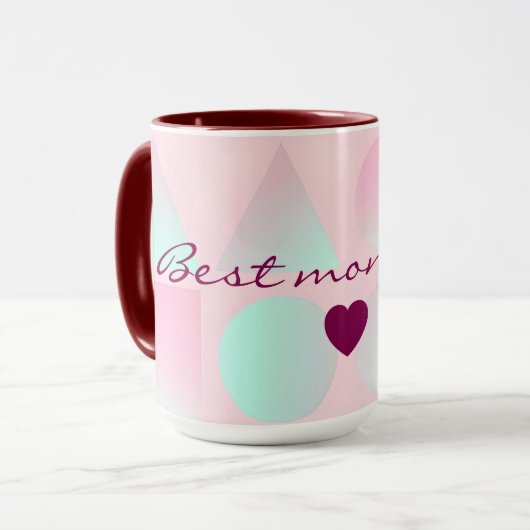 Mug Collection Tendance Abstraite Rose Fardé Menthe (Devant gauche)