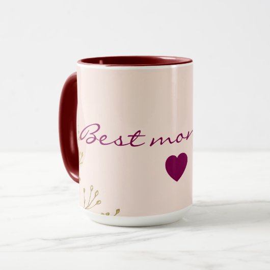 Mug Collection Tendance Abstraite Rose Pâle Menthe (Devant gauche)