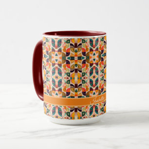 Mug Collection tendance rétro Abstraite carré