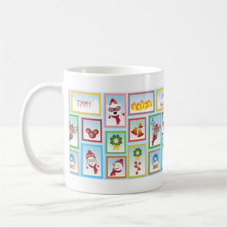 Mug Collection Timbres de Noël Café personnalisable