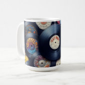 Mug Collection Vinyl Record Pattern 80s Retro Spectrum (Devant gauche)