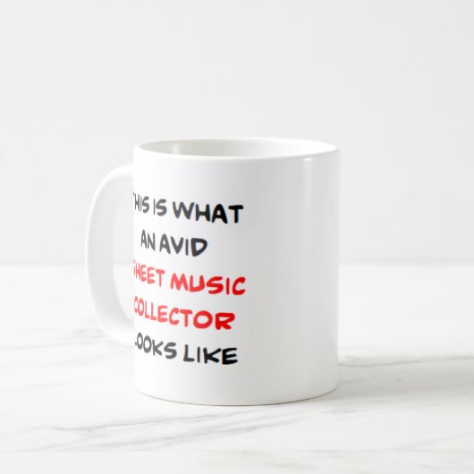 Mug collectionneur de partitions, avide (Devant gauche)