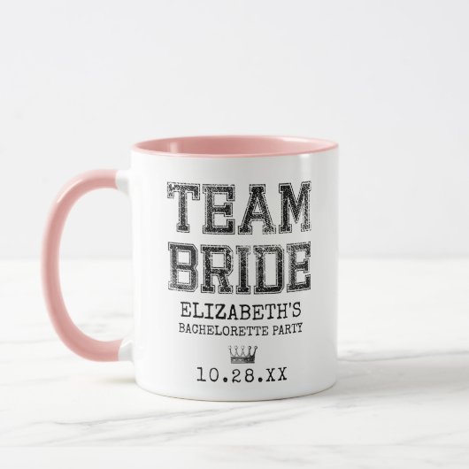 Mug Collegiate Team Bride Bachelorette Party (Gauche)