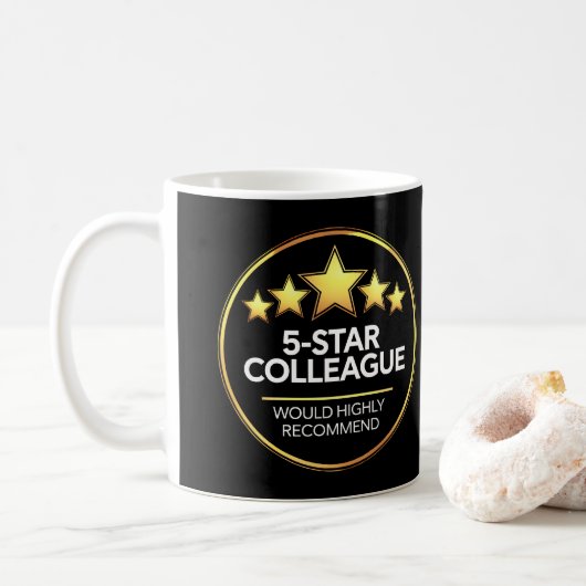 Mug Collègue Cinq Étoiles, Cadeau De Camarade, Examen (Avec donut)