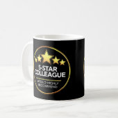 Mug Collègue Cinq Étoiles, Cadeau De Camarade, Examen (Devant gauche)