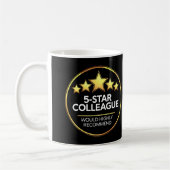 Mug Collègue Cinq Étoiles, Cadeau De Camarade, Examen (Gauche)