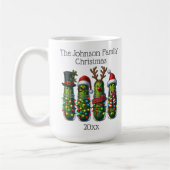 Mug Collettes de Noël amusantes Nom de famille (Gauche)