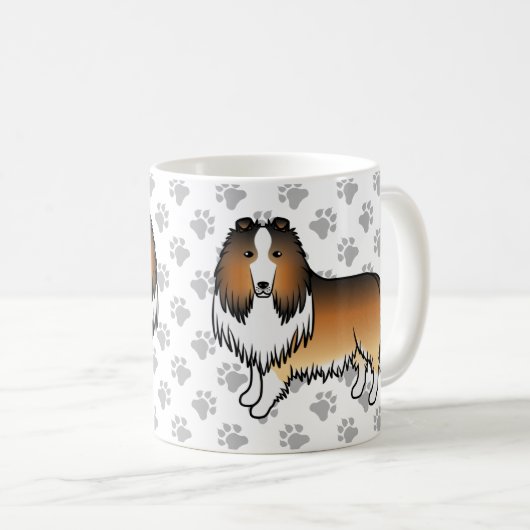 Mug Colley Rough Sable Mignon Chien de Dessin Animé & (Devant droit)