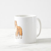Mug Collie à poil long de dessin animé heureux (Devant droit)