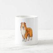 Mug Collie à poil long de dessin animé heureux (Centre)