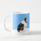 Mug Collie Christmas Reindeer Tri (Gauche)