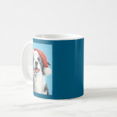 Mug Collie de Border de Noël Bleu Clair (Devant gauche)