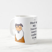Mug Collie Dog Funny Coffee Lover Design (Devant gauche)