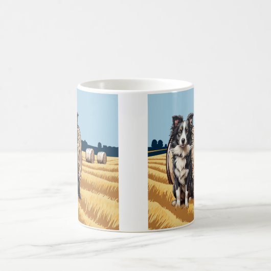 Mug Collie frontalier à la ferme (Centre)