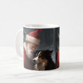 Mug Collie frontalier avec Noël Festif du Père Noël (Devant gauche)