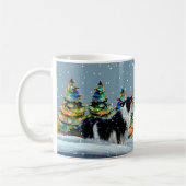 Mug Collie frontalier en hiver Forêt de neige Arbre de (Gauche)