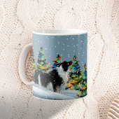 Mug Collie frontalier en hiver Forêt de neige Arbre de