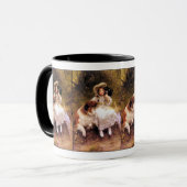 Mug Collie, Girl and Cat (Devant gauche)