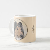 Mug Collie (Rough) Peinture - Cute Original Chien Art (Devant gauche)