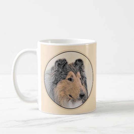 Mug Collie (Rough) Peinture - Cute Original Chien Art (Gauche)