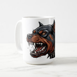 Mug Collier à pointes de Rottweiler féroce Art de chie