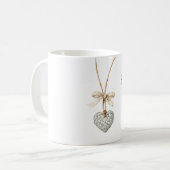 Mug Collier Coeur Crème Nœud (Devant gauche)