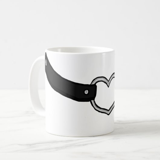Mug Collier de cuisson noir de dessin (Devant gauche)