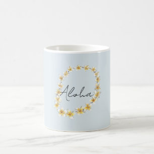 Mug Collier de fleurs de plumeria Blue Aloha