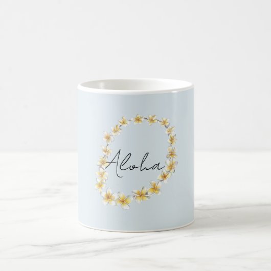 Mug Collier de fleurs de plumeria Blue Aloha (Centre)