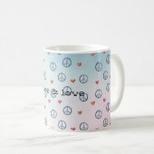 Mug Collier de paix Aqua Pink Yellow Tie Dye (Devant droit)