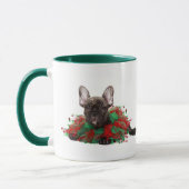 Mug Collier de port de Noël de bouledogue français (Gauche)