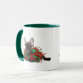 Mug Collier de port de Noël de bouledogue français (Devant gauche)
