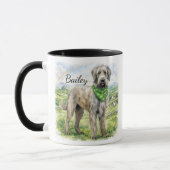 Mug Collier Shamrock Irish Wolfhound Nom de Chien Pers (Gauche)