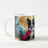 Mug Collies frontalières Chiens Citrouille Halloween D (Gauche)