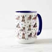 Mug Collies Rough patriotiques (Devant droit)