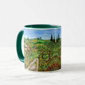 MUG COLLINES VERTES ET OLIVIERS PAYSAGE TOSCANE (Devant gauche)