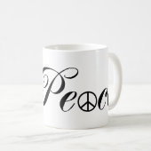 Mug Colombe de la paix branche d'olive fond blanc (Devant droit)