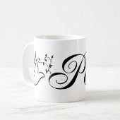 Mug Colombe de la paix branche d'olive fond blanc (Devant gauche)