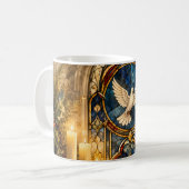 Mug Colombe de Noël en vitrail (Devant gauche)