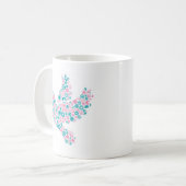 Mug COLOMBE de rose et de Teal (Devant gauche)