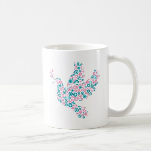 Mug COLOMBE de rose et de Teal (Droite)