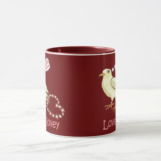 Mug Colombe doucereuse drôle de Saint-Valentin (Centre)