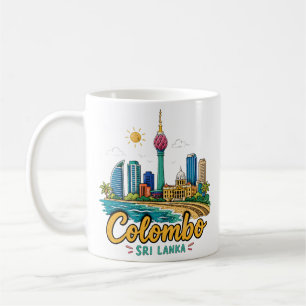 Mug Colombo Sri Lanka Dessin Main Art Monument Voyage