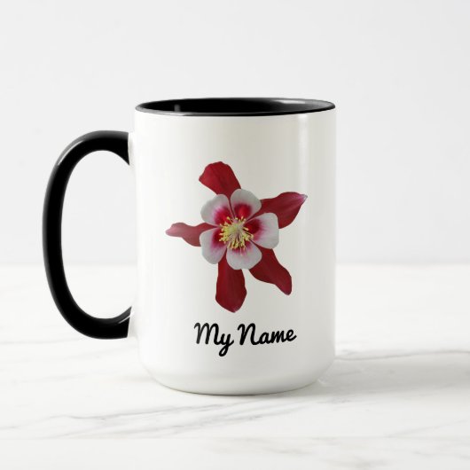 Mug Colonne rouge avec nom personnalisé (Gauche)