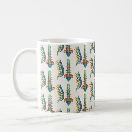 Mug Colonne Vertébrale Aquarelles (Mosaïque) (Gauche)