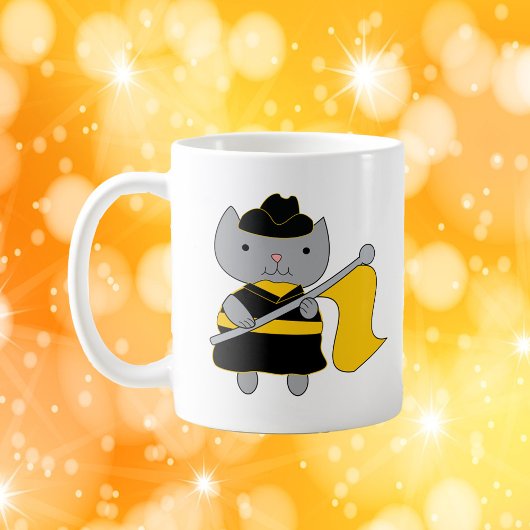 Mug Color Guard Cat Black and Yellow Gold